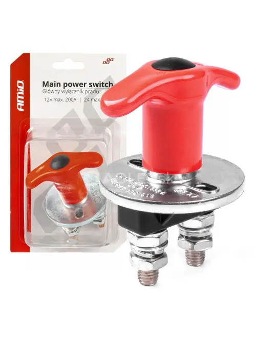 Hlavný vypínač autobatérie hebel 12/24V AMIO-03024