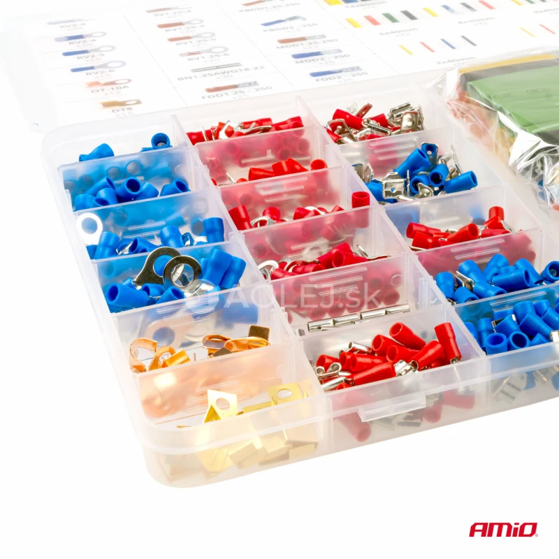 Sada izolovaných konektorov 350 kusov plus 328 zmršťovacích bužírok