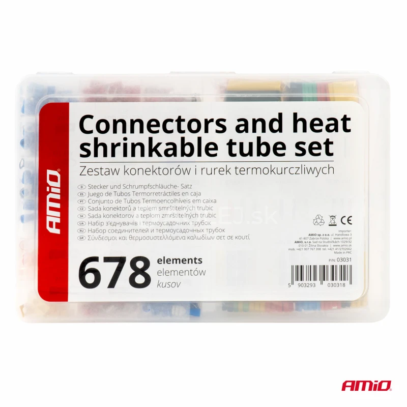 Sada izolovaných konektorov 350 kusov plus 328 zmršťovacích bužírok