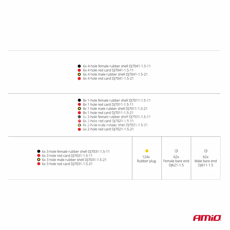 Sada zástrčiek elektrických konektorov