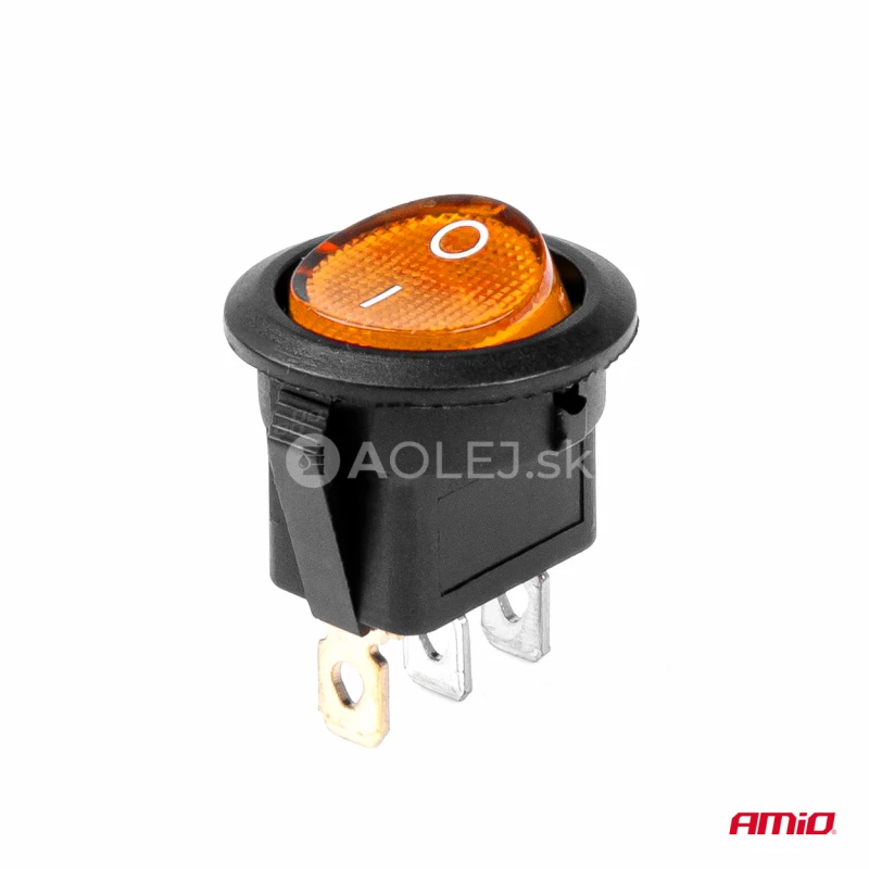 Prepínač kolískový okrúhly s žltým podsvietením