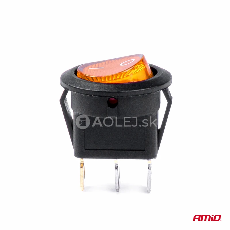 Prepínač kolískový okrúhly s žltým podsvietením