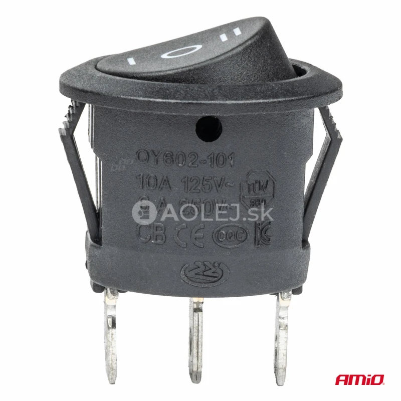 Prepínač kolískový okrúhly 12/230V – BU03