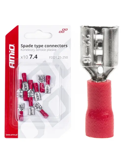 Elektrické konektory – samice (násuvka) 7.4mm 0.5-1.5mm2 10A 10 ks
