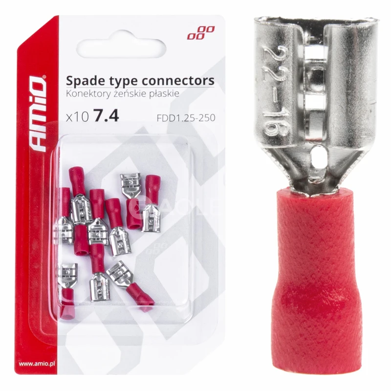 Elektrické konektory – samice (násuvka) 7.4mm 0.5-1.5mm2 10A 10 ks