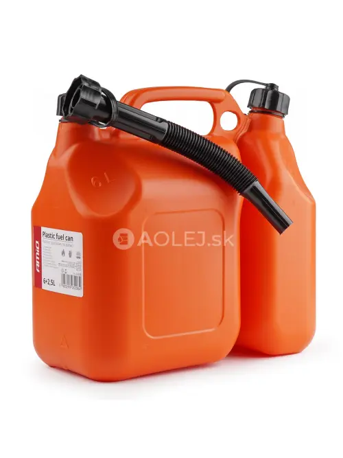 Kanister na benz&iacute;n dvojkomorov&yacute; plastov&yacute; 6L + 2,5L AMIO-03208