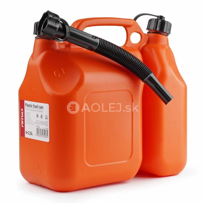 Kanister na benz&iacute;n dvojkomorov&yacute; plastov&yacute; 6L + 2,5L AMIO-03208