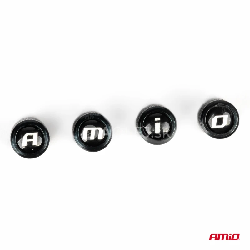 Hliníkové krytky na ventil čierne 4 ks