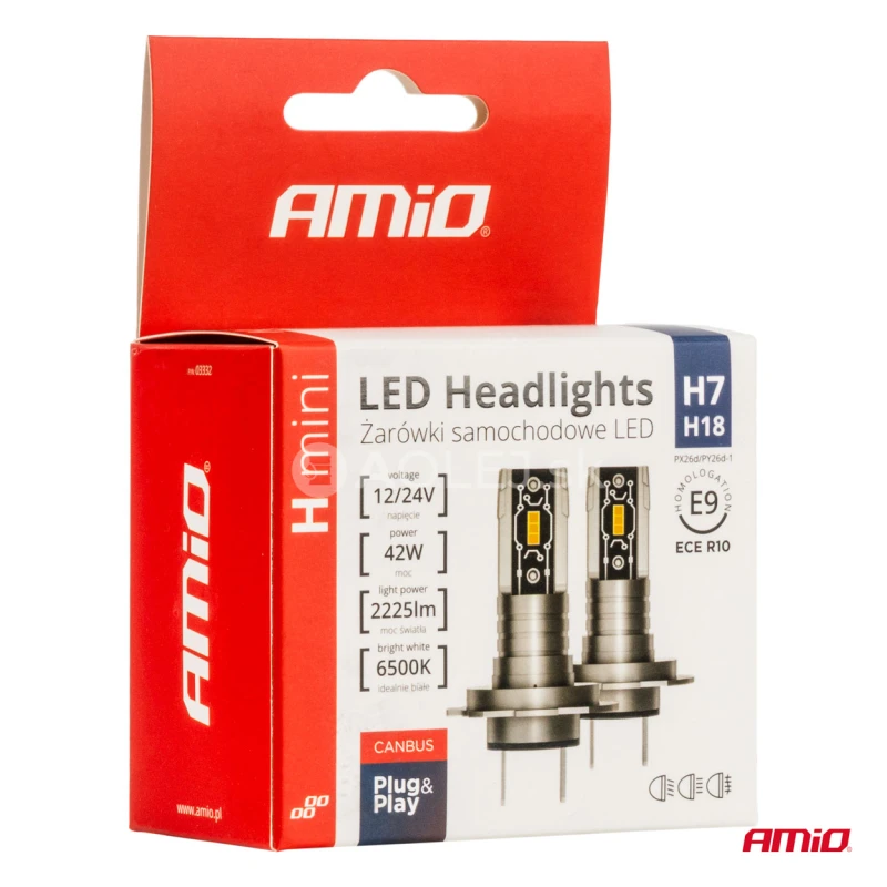 LED žiarovky hlavn&eacute;ho svietenia H7/H18 H-mini Series AMiO