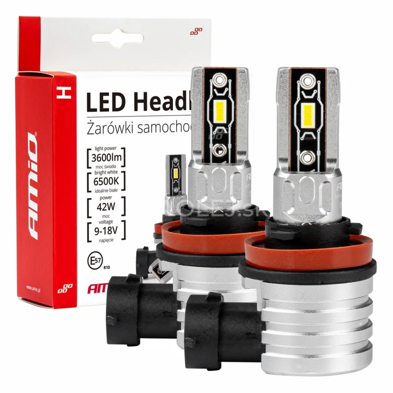 LED žiarovky hlavn&eacute;ho svietenia H8/H9/H11 H-mini Series AMiO
