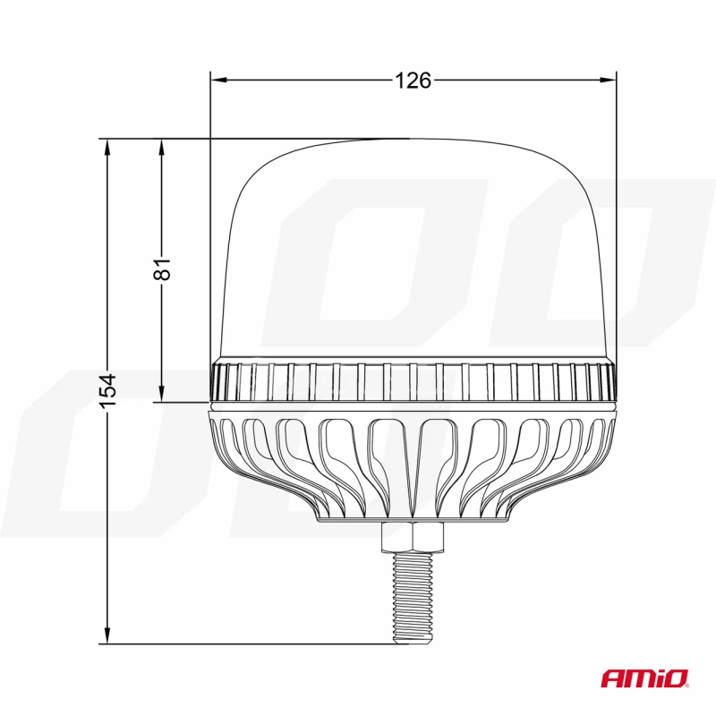 Výstražný maják W25sb na skrutke R65 R10 24LED 12/24V IP66