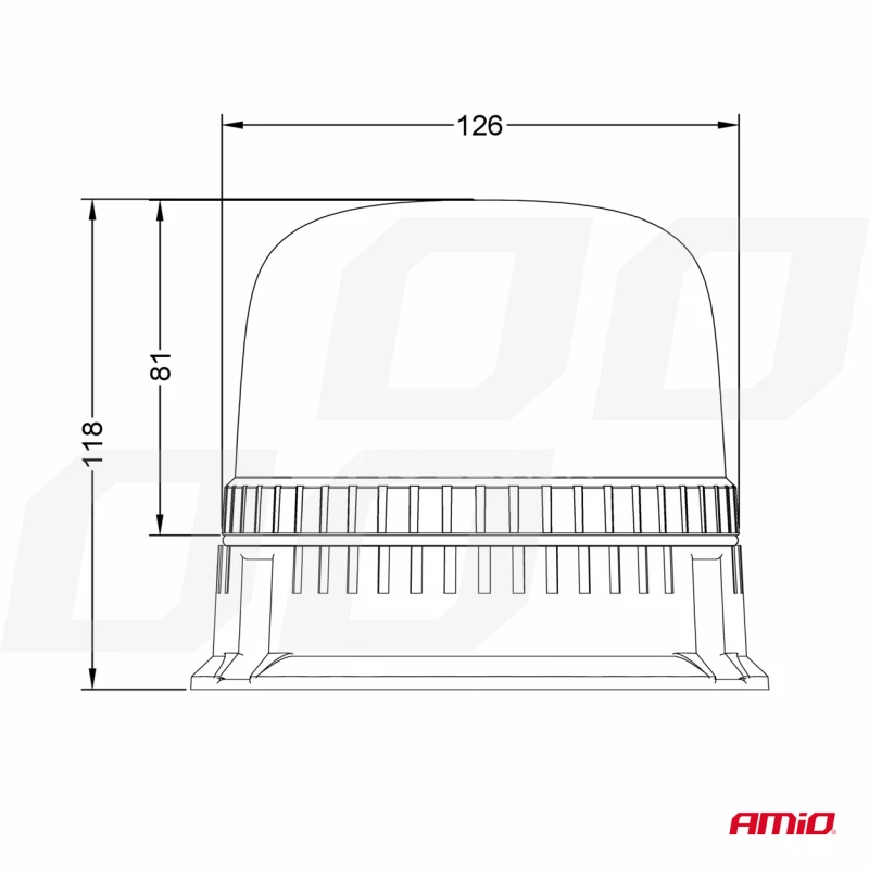 Výstražný maják W25b 3 skrutky R65 R10 24LED 12/24V IP66