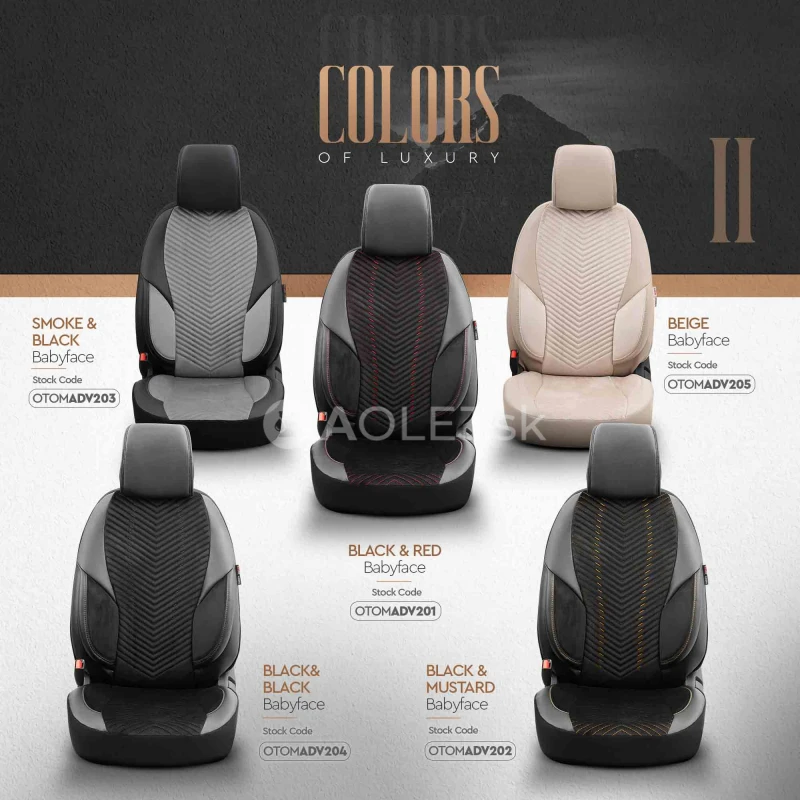 Sada autopoťahov OTOM ADVANCED 204 BLACK BABYFACE 3-ZIP