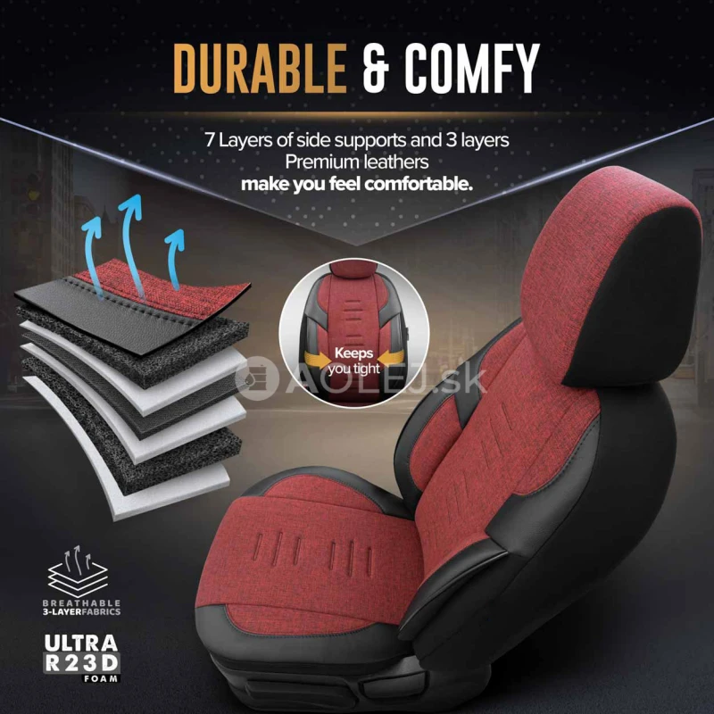 Sada autopoťahov OTOM THRONE 103 RED 3-ZIP