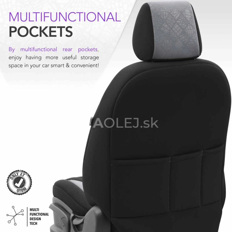 Sada autopoťahov OTOM RUBY 1202 GREY/BLACK 3-ZIP