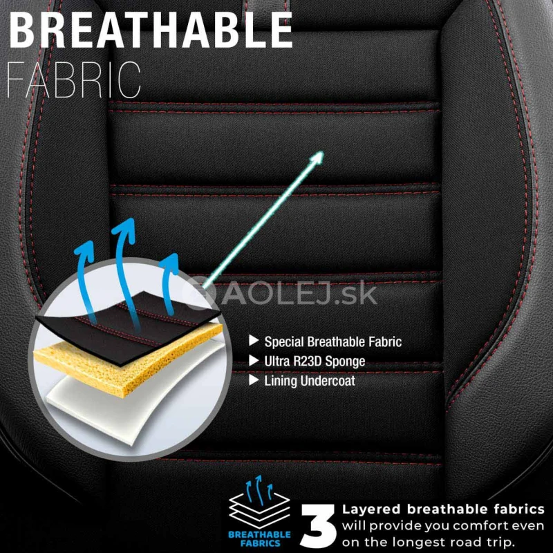 Sada autopoťahov OTOM LIMITED 101 BLACK/RED 3-ZIP