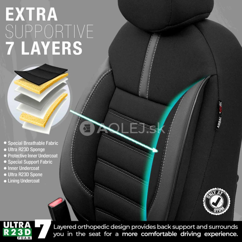 Sada autopoťahov OTOM LIMITED 102 BLACK/GREY 3-ZIP