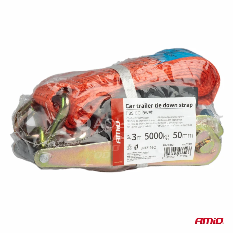Upínací popruh na koleso s račňou 5000kg 50mm 3m
