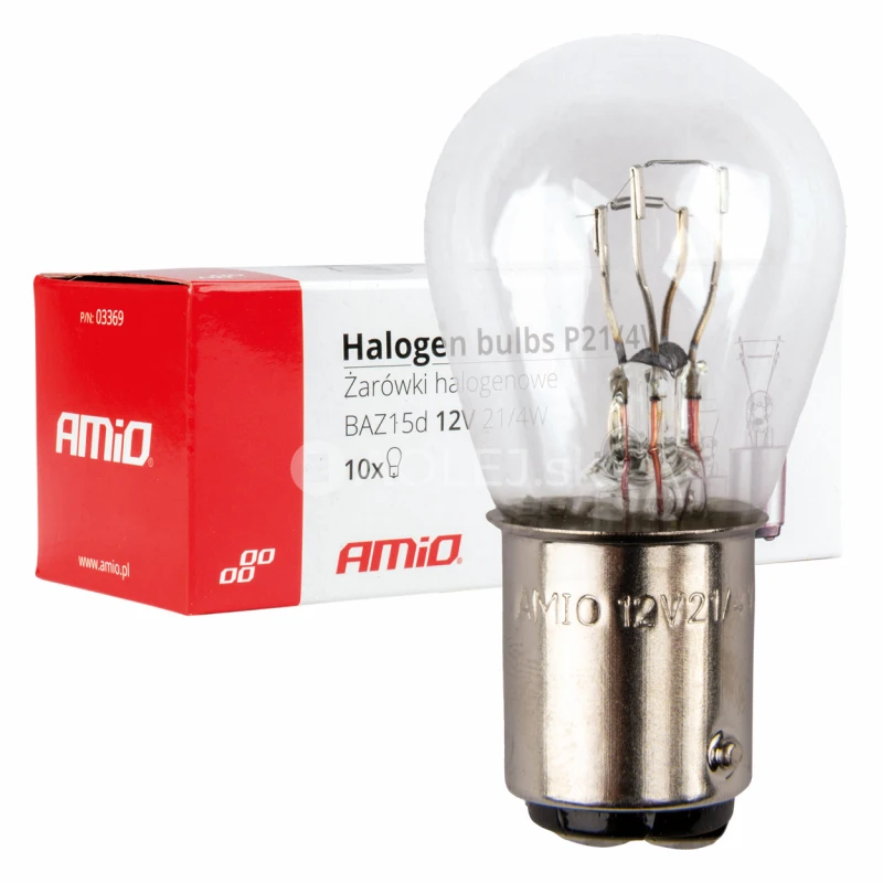 Halog&eacute;nov&eacute; žiarovky P21/4W 12V BAZ15d 10ks