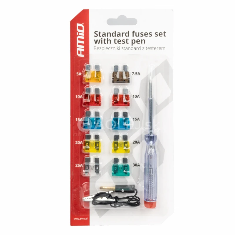 Sada autopoistiek STANDARD s testerom nap&auml;tia AMIO-03523