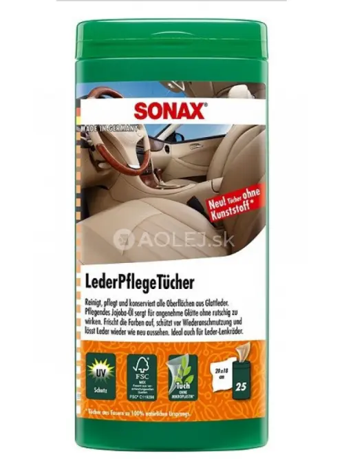 Sonax Čistiace utierky na kožu - plastov&yacute; box 25ks