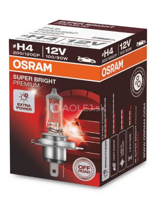 Osram H4 12V 100/90W P43t Super Bright Premium