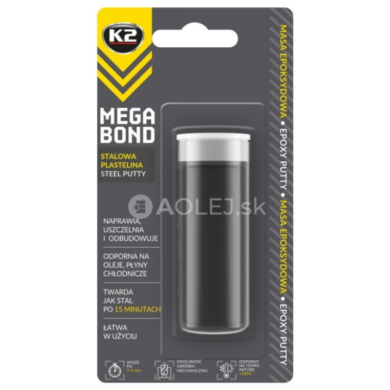K2 Mega Bond - oceľov&aacute; plastel&iacute;na 40g