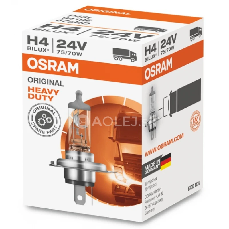 Osram H4 24V 75/70W P43t Original Heavy Duty 