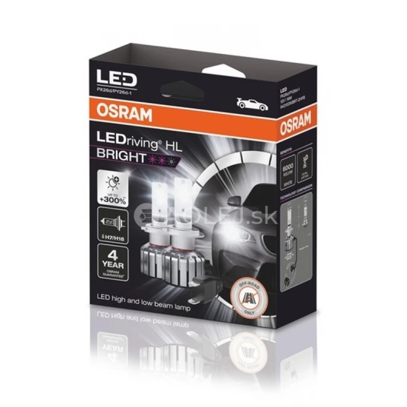 Osram H7/H18 +300% LEDriving HL Bright 2ks