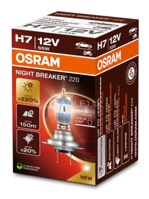 Osram H7 12V 55W PX26D Night Breaker 220%