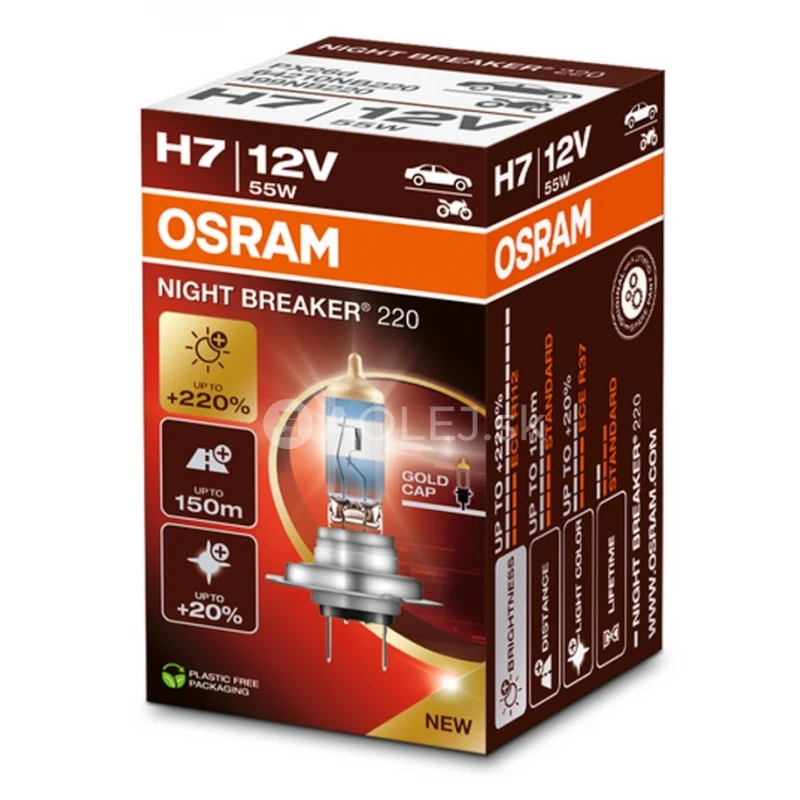 Osram H7 12V 55W PX26D Night Breaker 220%