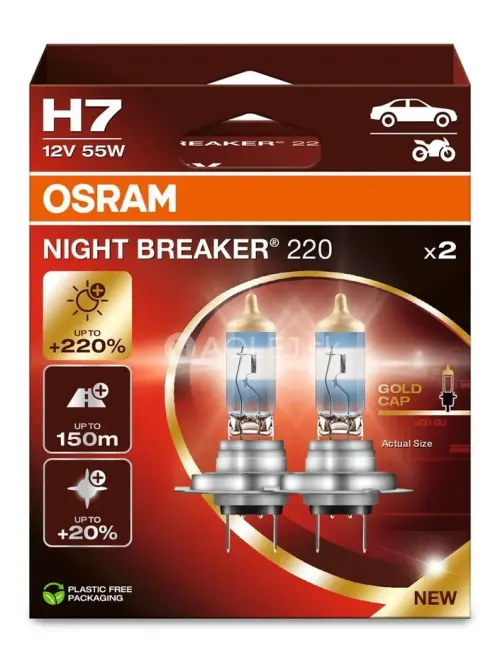 Osram H7 12V 55W PX26D Night Breaker 220% 2ks