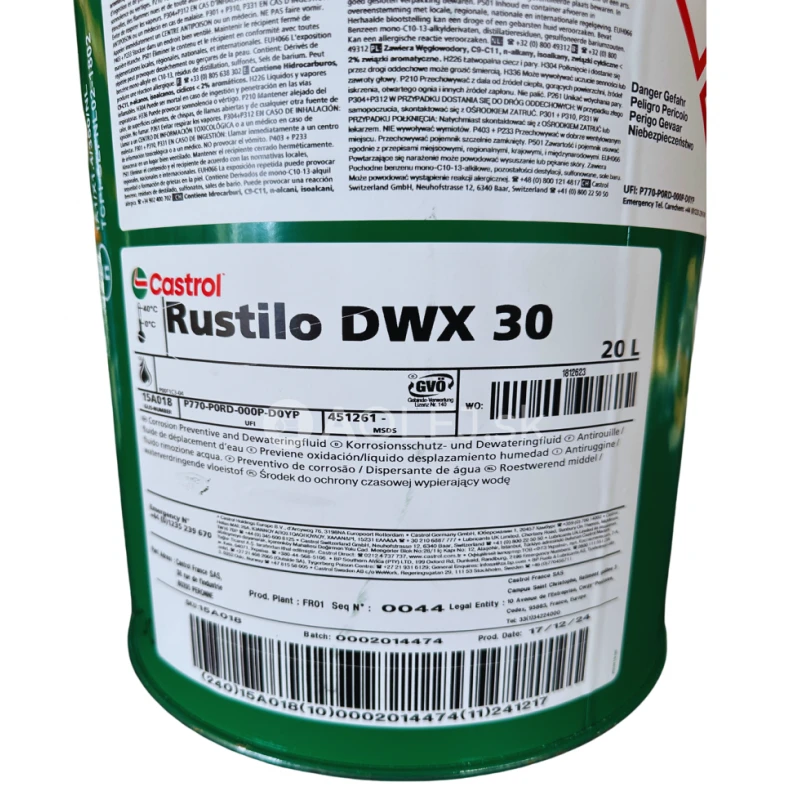Castrol Rustilo DWX 30 20L