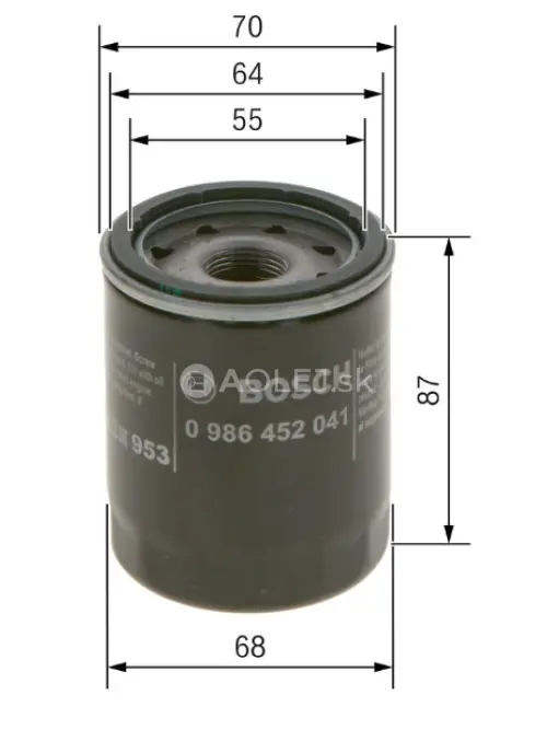 Olejov&yacute; filter P2041 Bosch 0986452041