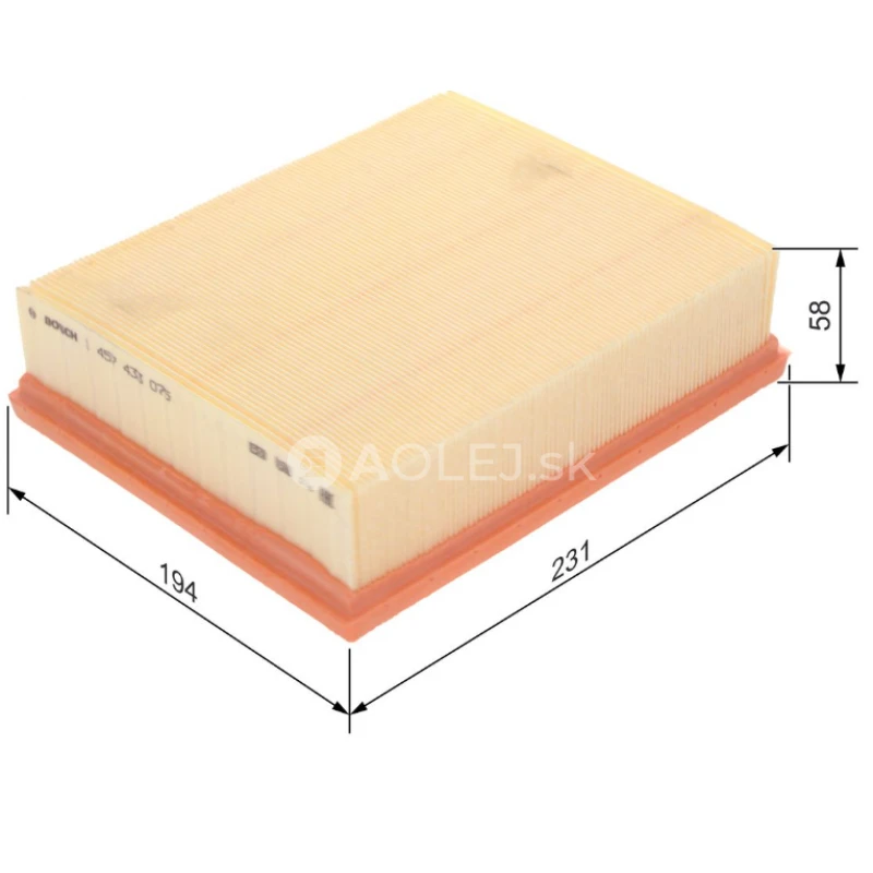 Vzduchový filter S3075 Bosch 1457433075