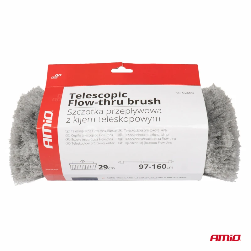 Teleskopick&aacute; prietokov&aacute; kefa na um&yacute;vanie auta 97-160cm AMIO-02660