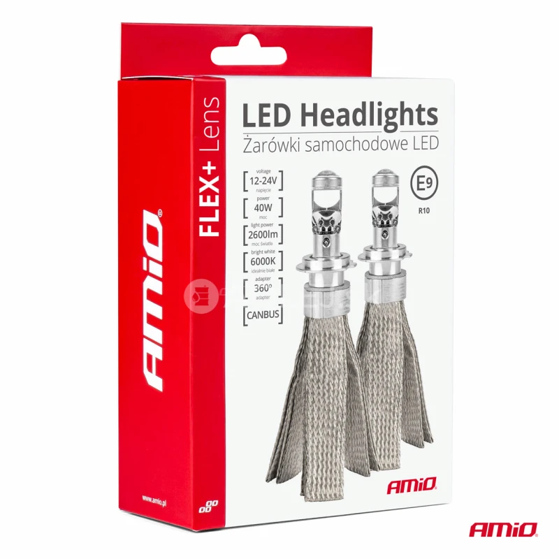 LED žiarovky hlavného svietenia H7/H18 FLEX+ Lens Series AMiO-03660