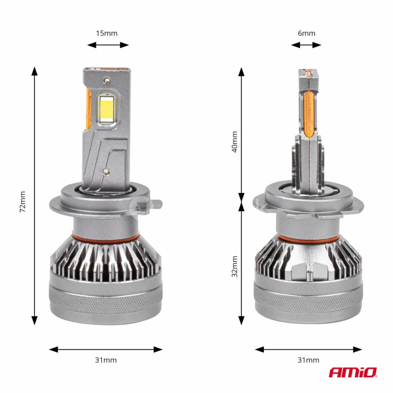 LED žiarovky hlavného svietenia H7/H18 HP séria Full Canbus AMiO-03674