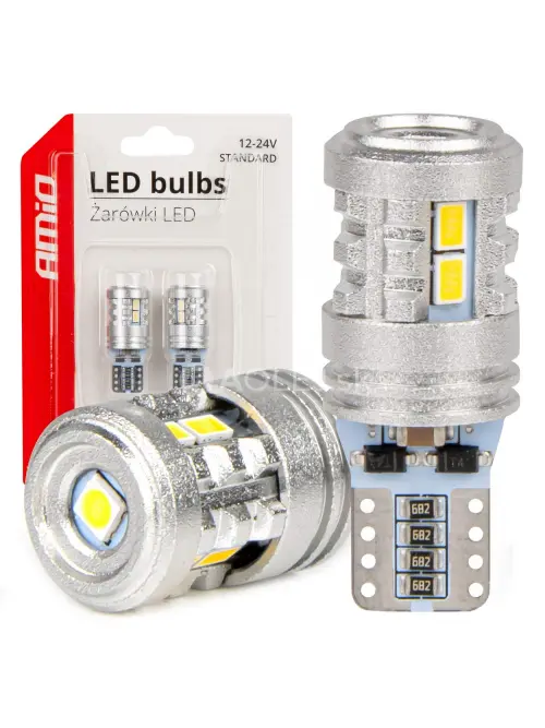 LED žiarovky STANDARD T10 W5W 6x3020 + 1x3030 SMD White 12V/24V AMIO-03718