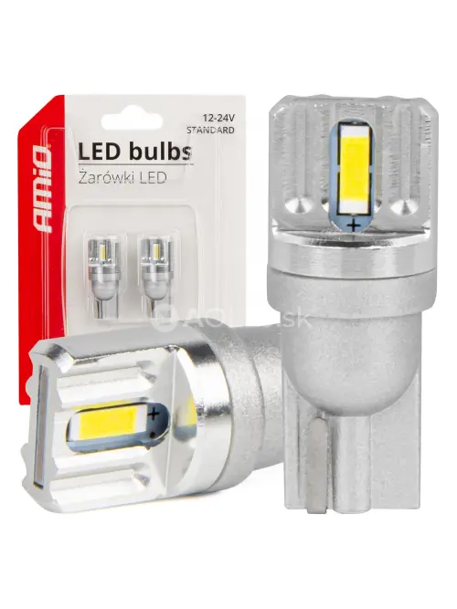 LED žiarovky STANDARD T10 W5W 2x1860 SMD White 12V/24V AMIO-03719