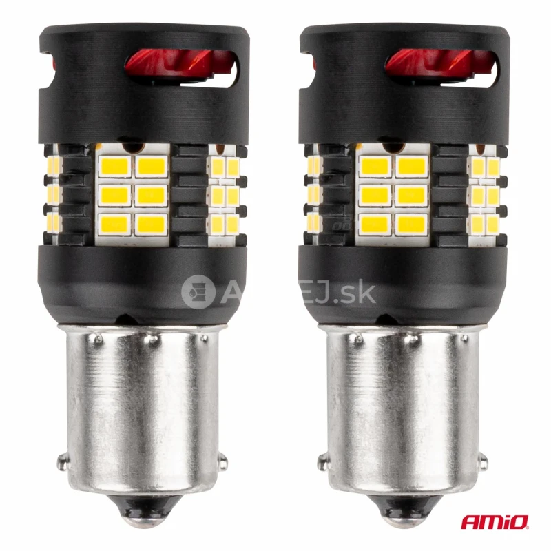 LED žiarovky CANBUS PRO series 1156 BA15S P21W R10W R5W 24x3020 SMD FAN White 12V/24V AMIO-03721