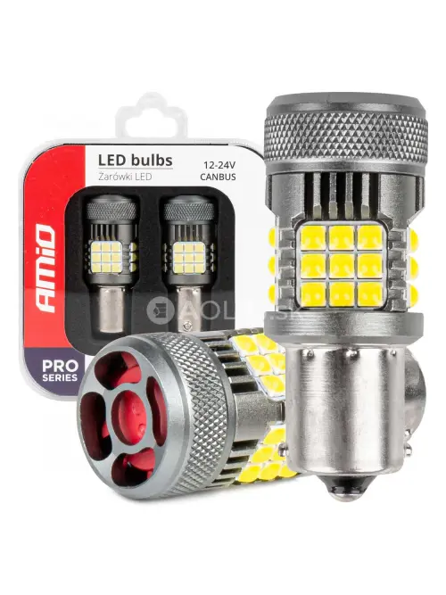 LED žiarovky CANBUS PRO series 1156 BA15S P21W R10W R5W 36x3030 SMD FAN White 12V/24V AMIO-03722