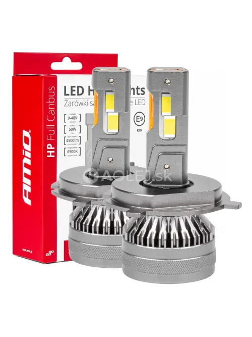 LED žiarovky hlavn&eacute;ho svietenia H4/H19 HP s&eacute;ria Full Canbus AMiO-03673