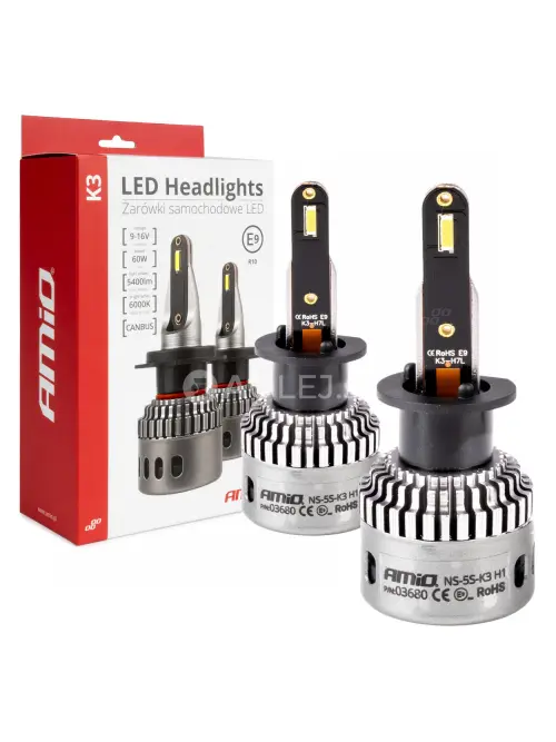 LED žiarovky hlavn&eacute;ho svietenia K3 H1 12V 6000K canbus AMIO-03680