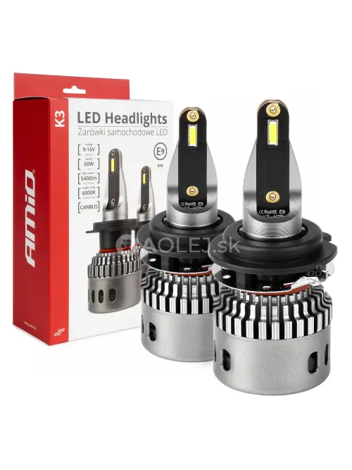 LED žiarovky hlavn&eacute;ho svietenia K3 H7-6 12V 6000K canbus AMIO-03685