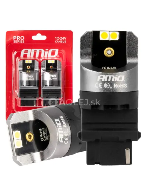 LED CANBUS PRO series 3156 P27W 4x3030 SMD White 12/24V CANBUS AMIO-03587