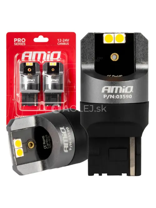 LED CANBUS PRO series 7440 WY21W 4x3030 SMD Orange 12/24V CANBUS AMIO-03590