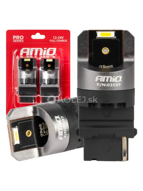 LED CANBUS PRO series 3156 P27W 2x1860SMD White 12/24V FULL CANBUS AMIO-03597