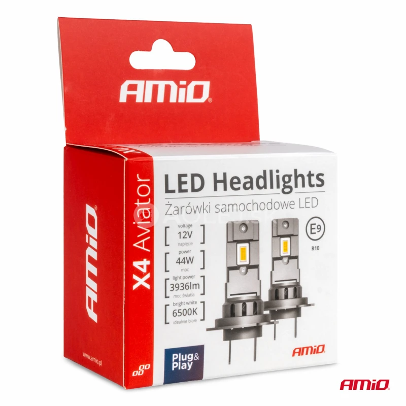 LED žiarovky X4-series AVIATOR H8/H9/H11/H16 6500K max 44W AMIO-03765