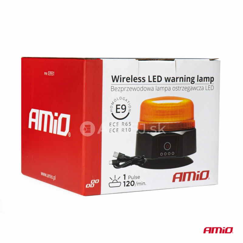 Bezdrôtové LED výstražné svietidlo R65 R10 12/24V AMIO-03931